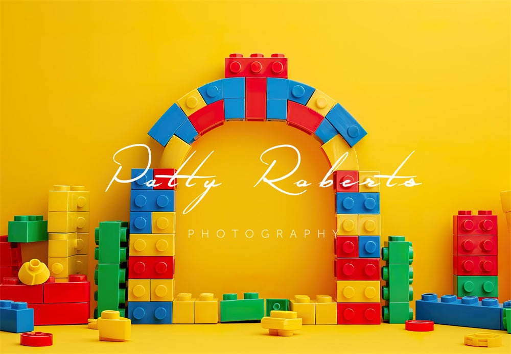 Kate Yellow Lego Bricks Backdrop for Photography