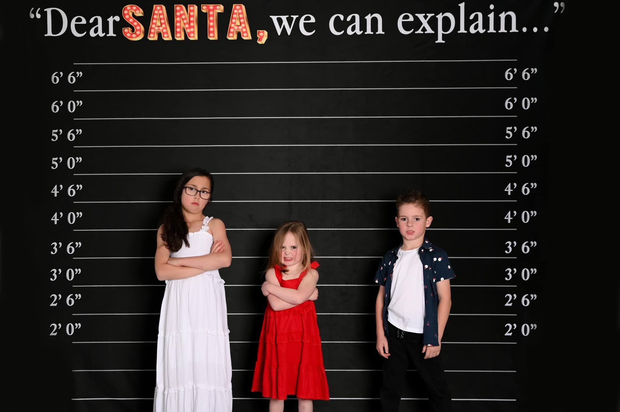 Kate Dear Santa Word Backdrop Black Christmas for Photography