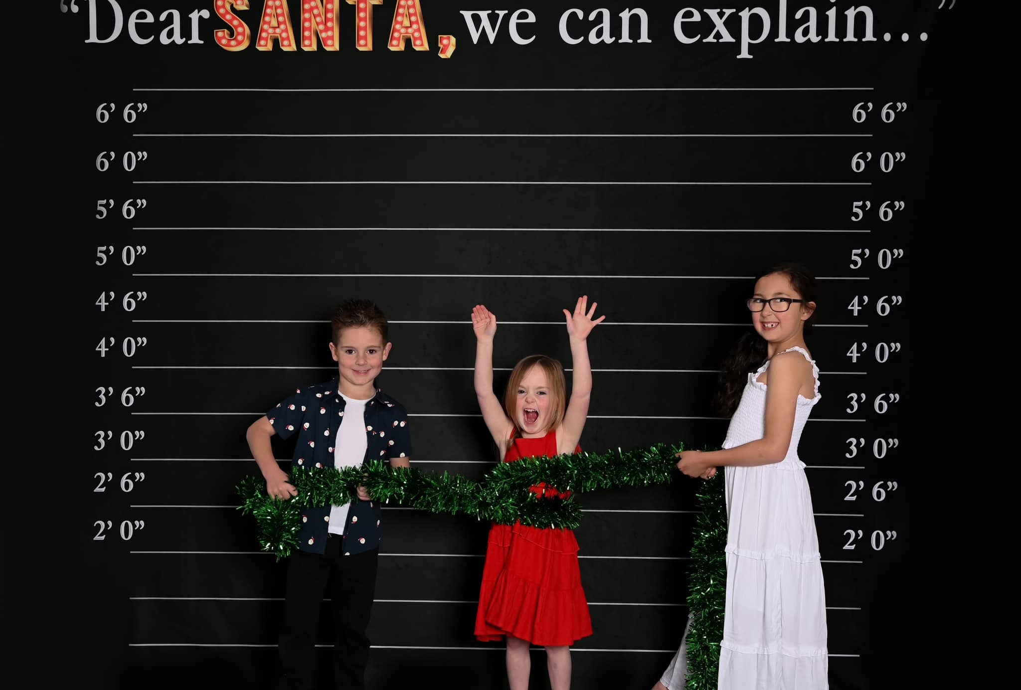 Kate Dear Santa Word Backdrop Black Christmas for Photography