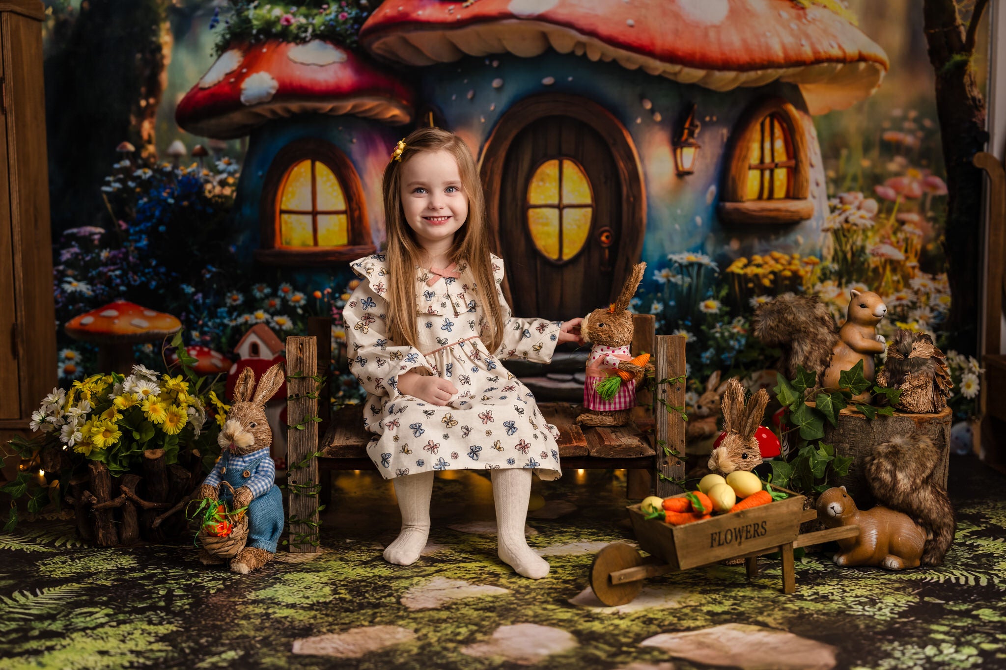 Kate Easter Fairy Mushroom House Forest Backdrop Designed by Emetselch