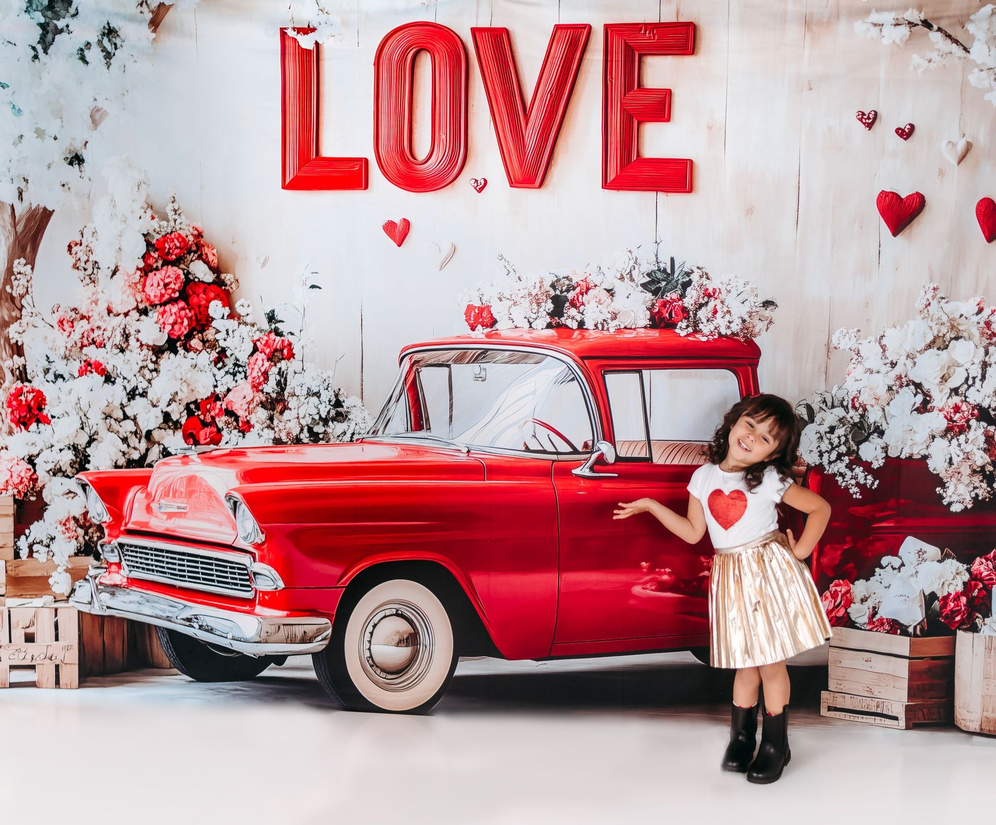 Kate Vintage Valentine’s Day Truck Backdrop Designed by Patty Roberts