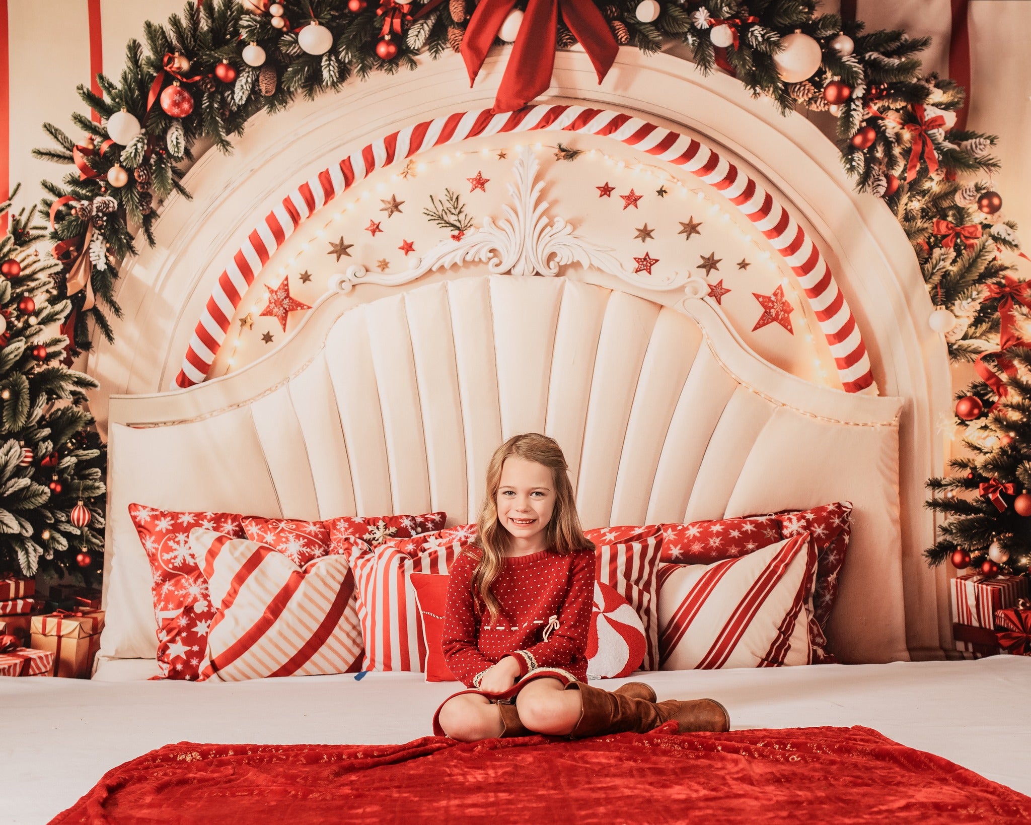 Kate Fleece Christmas Headboard Backdrop Designed by Emetselch