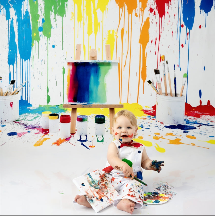 Kate Rainbow Paint Backdrop for Photography Designed by Kerry Anderson