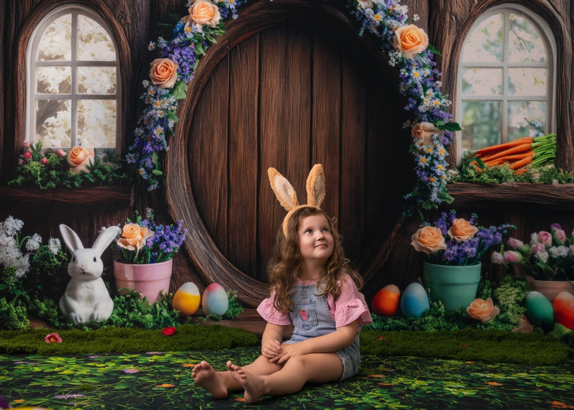 Kate Easter Bunny Floral Arch Tree House Backdrop Designed by Mini MakeBelieve