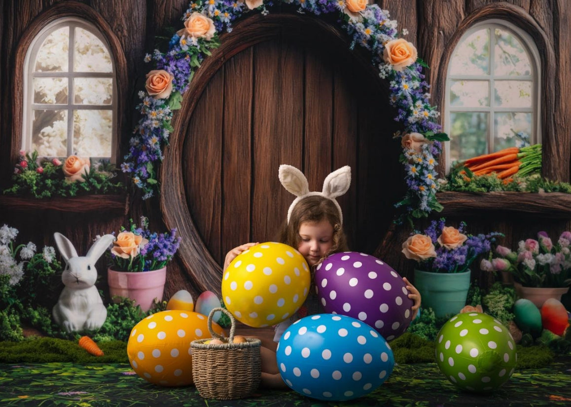 Kate Easter Bunny Floral Arch Tree House Backdrop Designed by Mini MakeBelieve