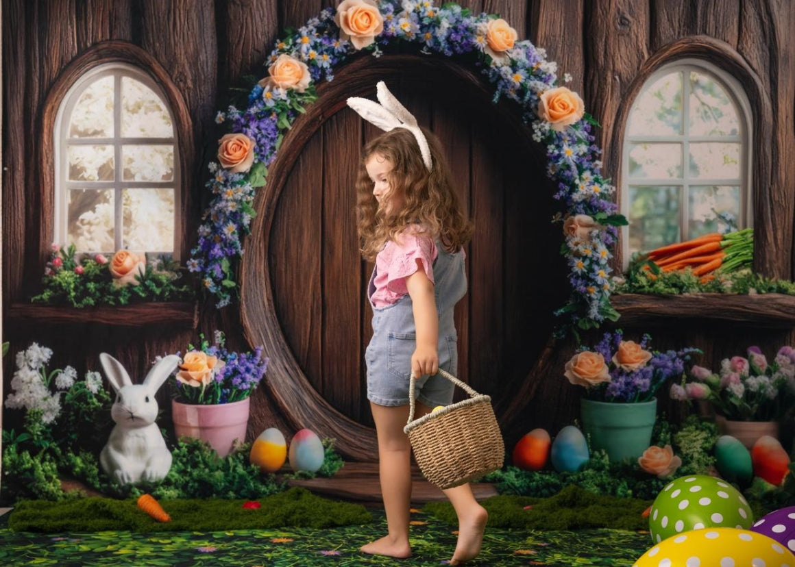 Kate Easter Bunny Floral Arch Tree House Backdrop Designed by Mini MakeBelieve