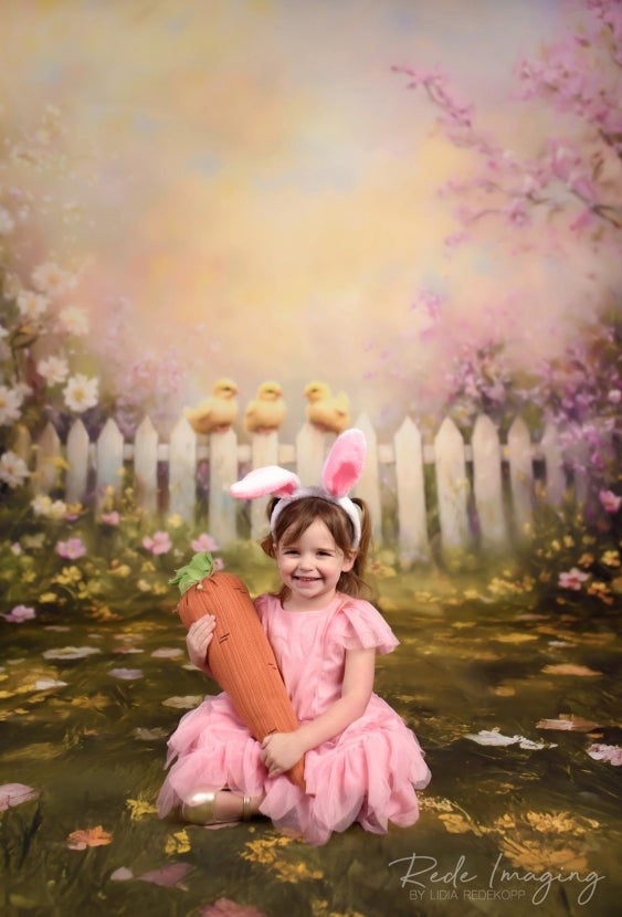 Kate Sweep Spring Chicks Floral Fence Backdrop Designed by Lidia Redekopp