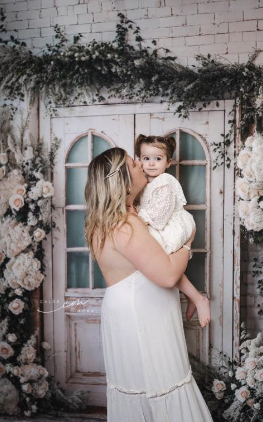 Kate Spring Wedding Floral Door Backdrop Designed by Emetselch