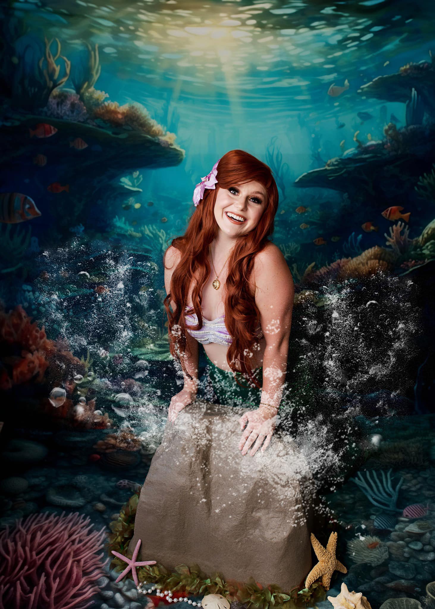 Kate Rich Underwater World Backdrop+Ocean Reef Floor Designed by Mandy Ringe Photography