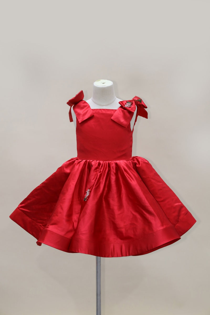 Kate Christmas Red Bow Kids Dress for Photography