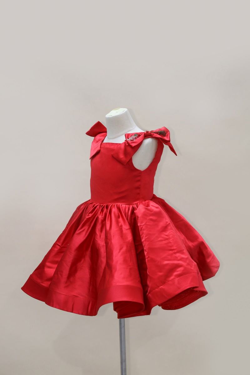 Kate Christmas Red Bow Kids Dress for Photography