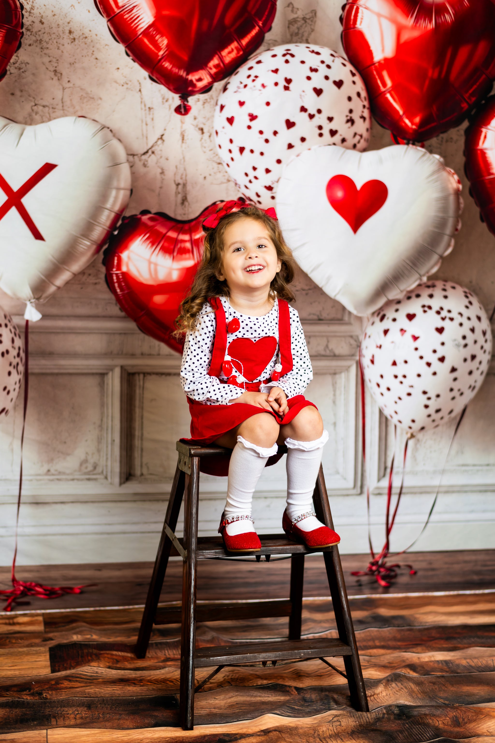 Kate Valentine Heart Balloon Wall Room Set(8ftx8ft&10ftx8ft&8ftx10ft)