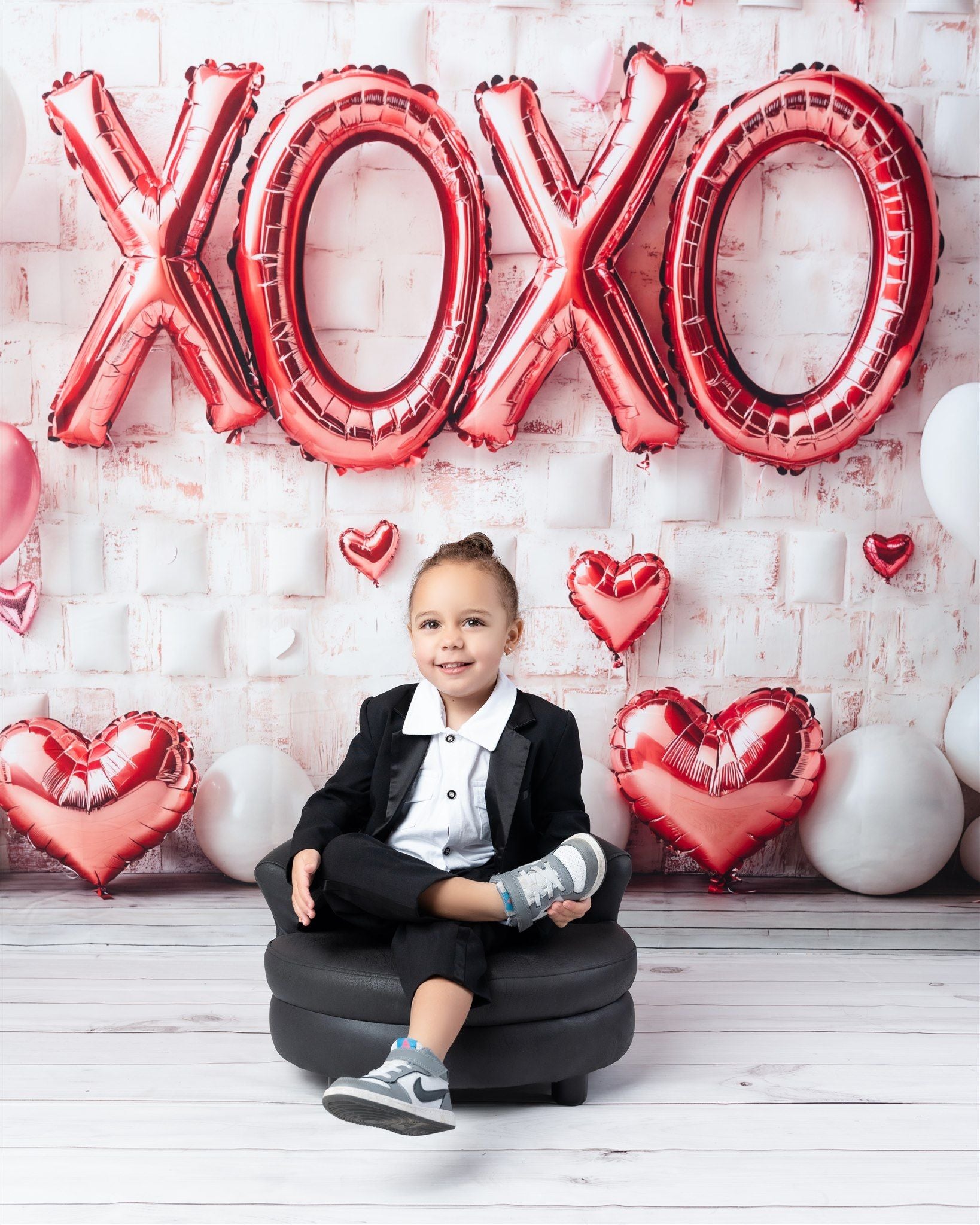 Kate Valentine's Day Pink Heart Balloon Backdrop Designed by Emetselch