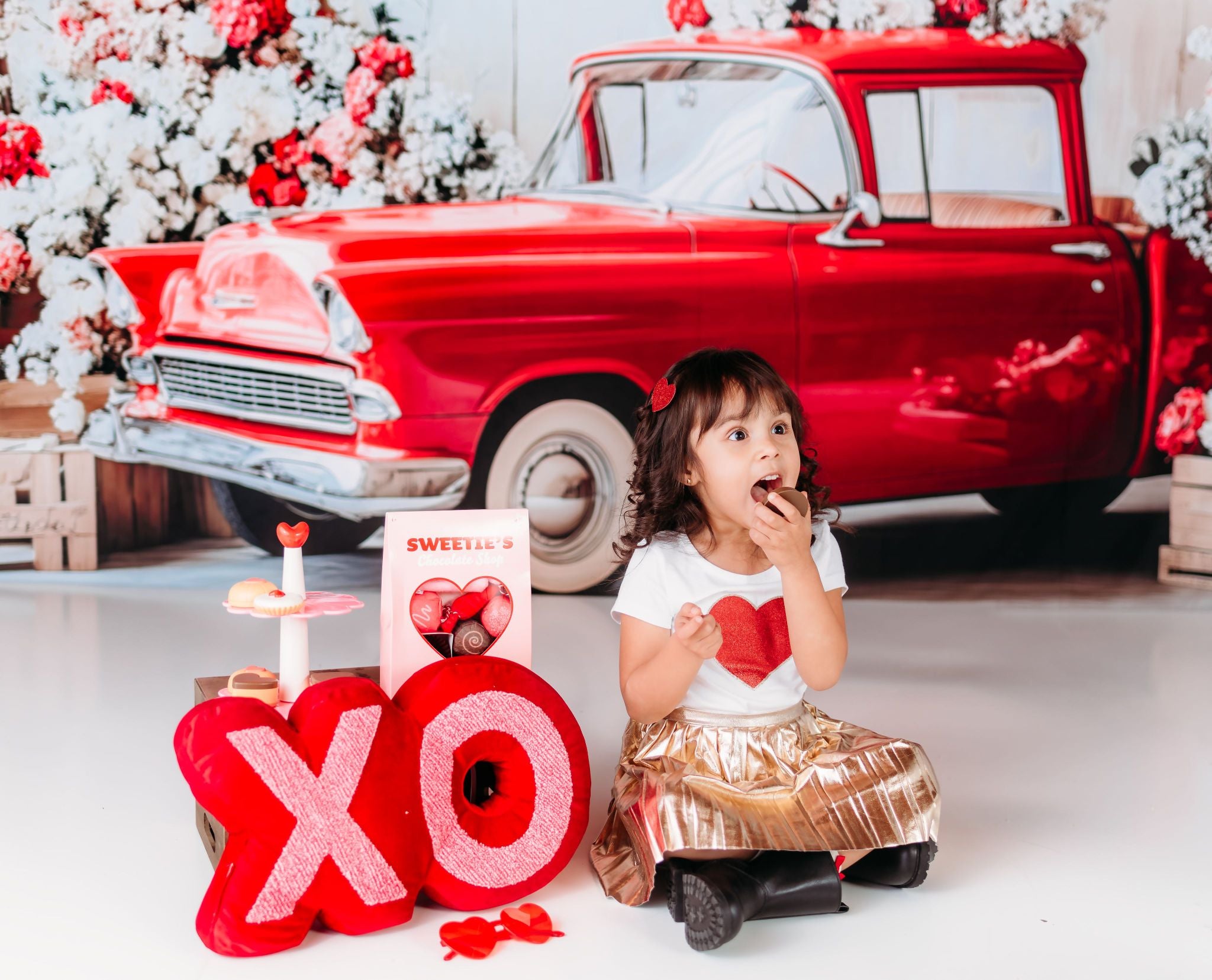 Kate Vintage Valentine’s Day Truck Backdrop Designed by Patty Roberts