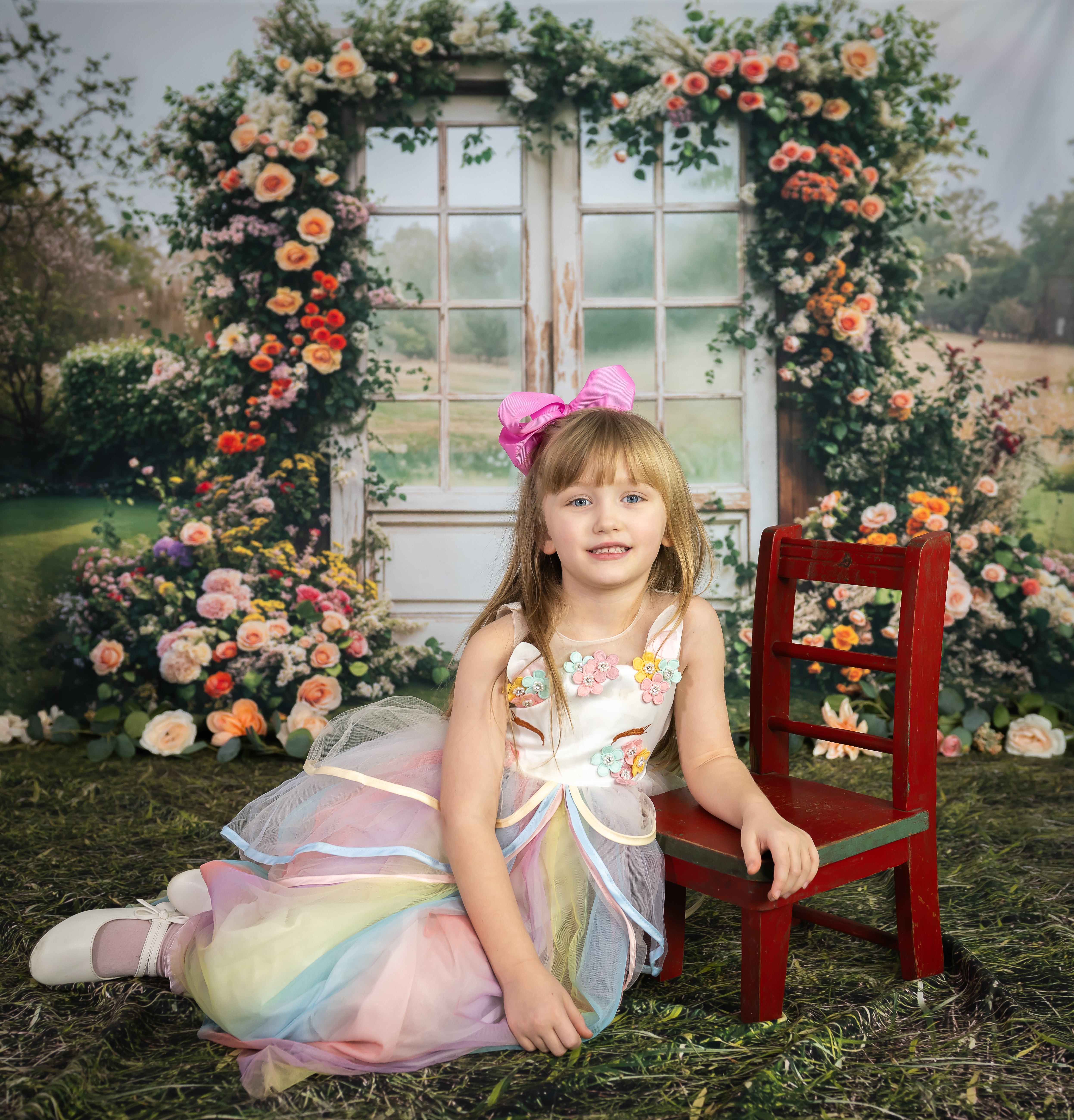 Kate Spring Flower Vintage Door Backdrop Designed by Emetselch