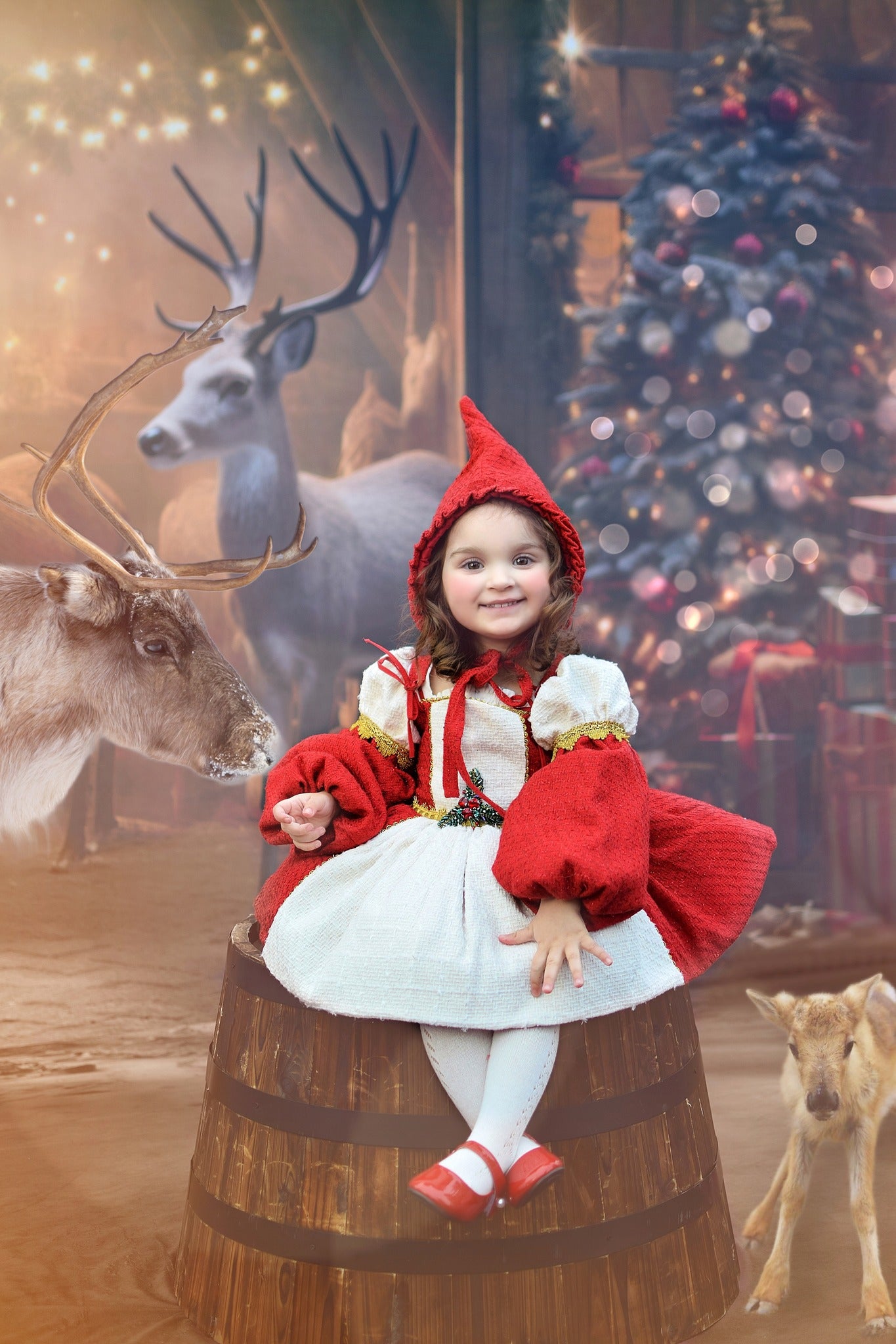 Kate Christmas Reindeer Stable Backdrop Designed by Lidia Redekopp