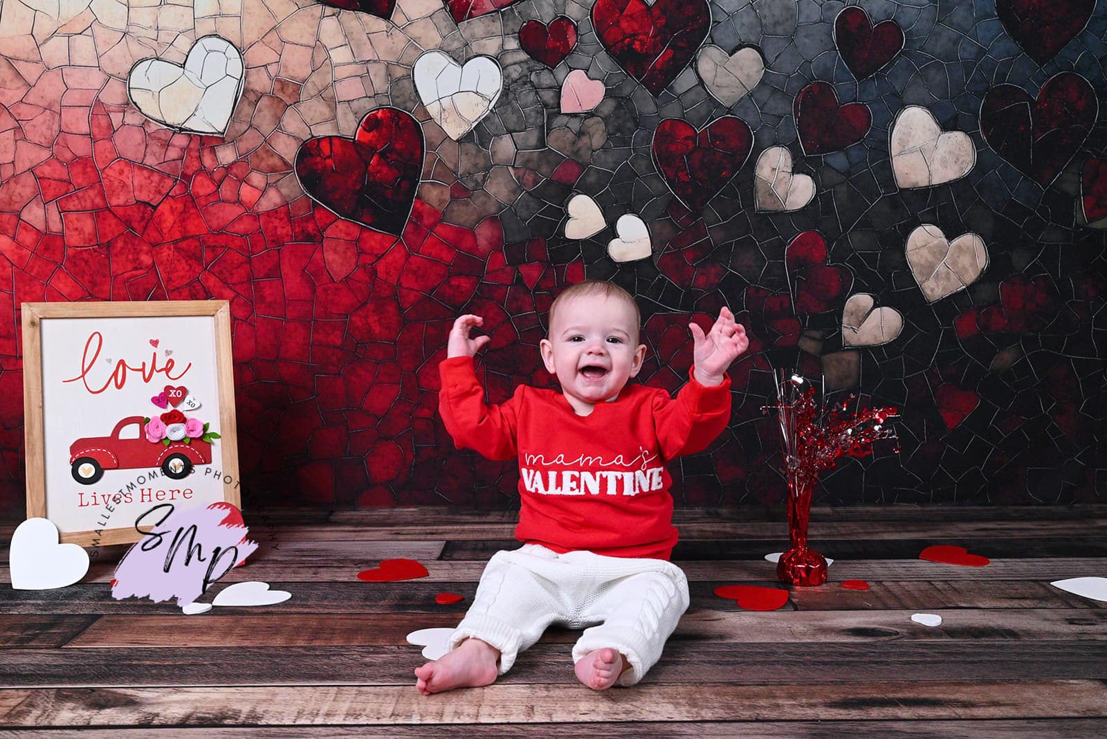 Kate Valentine Mosaic Heart Gradient Wall Backdrop Designed by Patty Roberts