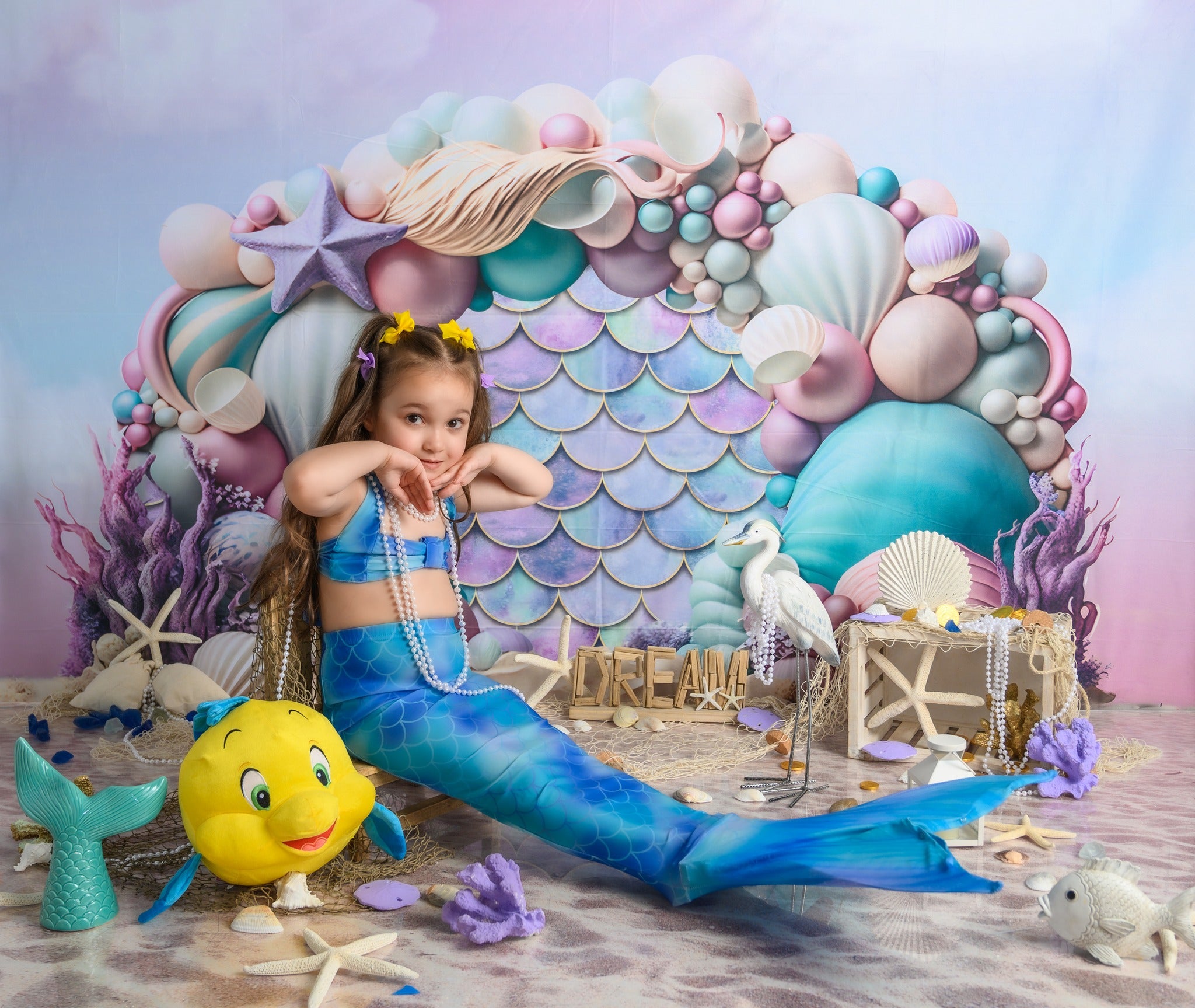 Kate Mermaid Balloons Arch Backdrop Designed by Ashley Paul