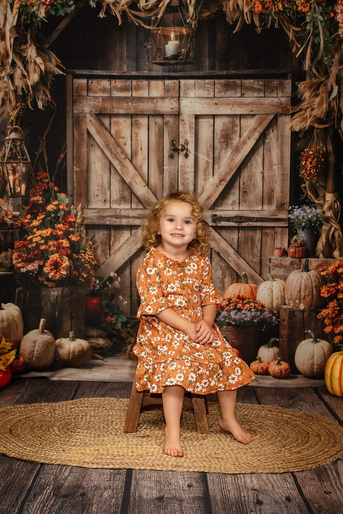 Kate Autumn Leaves Retro Barn Backdrop Designed by Emetselch