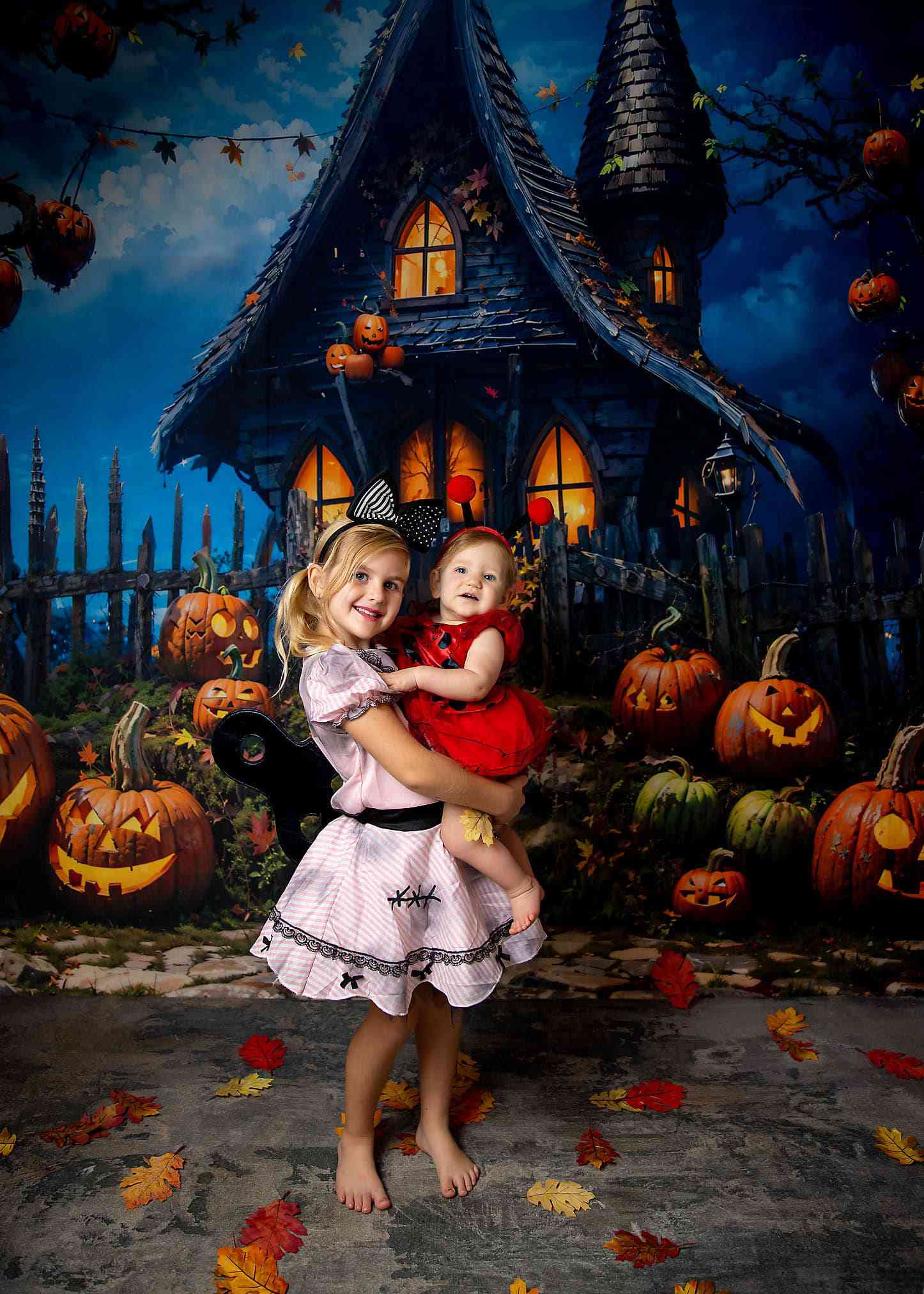 Kate Halloween Pumpkin House Backdrop Designed by Chain Photography