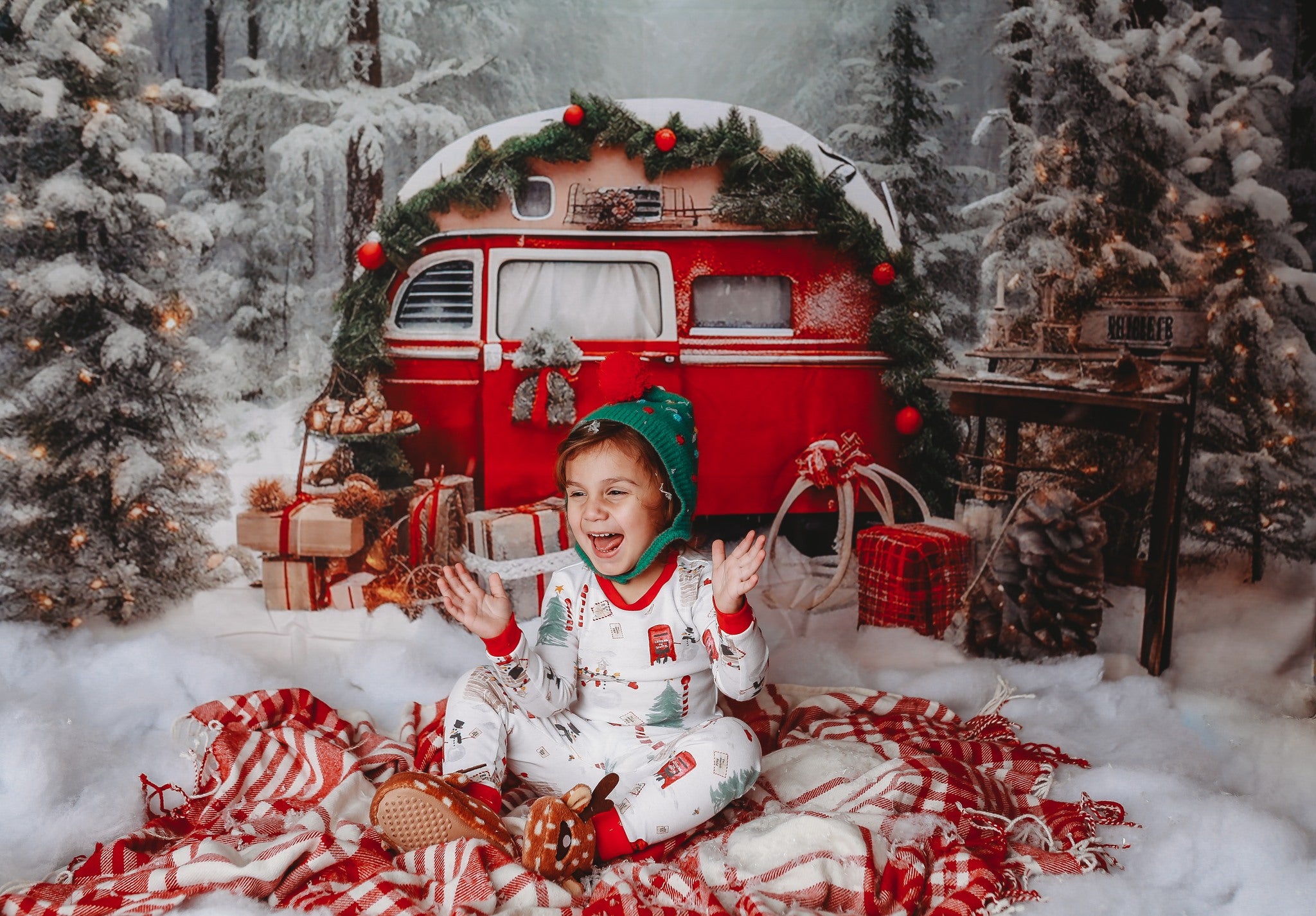 Kate Christmas Outdoor Snow Backdrop Forest for Photography