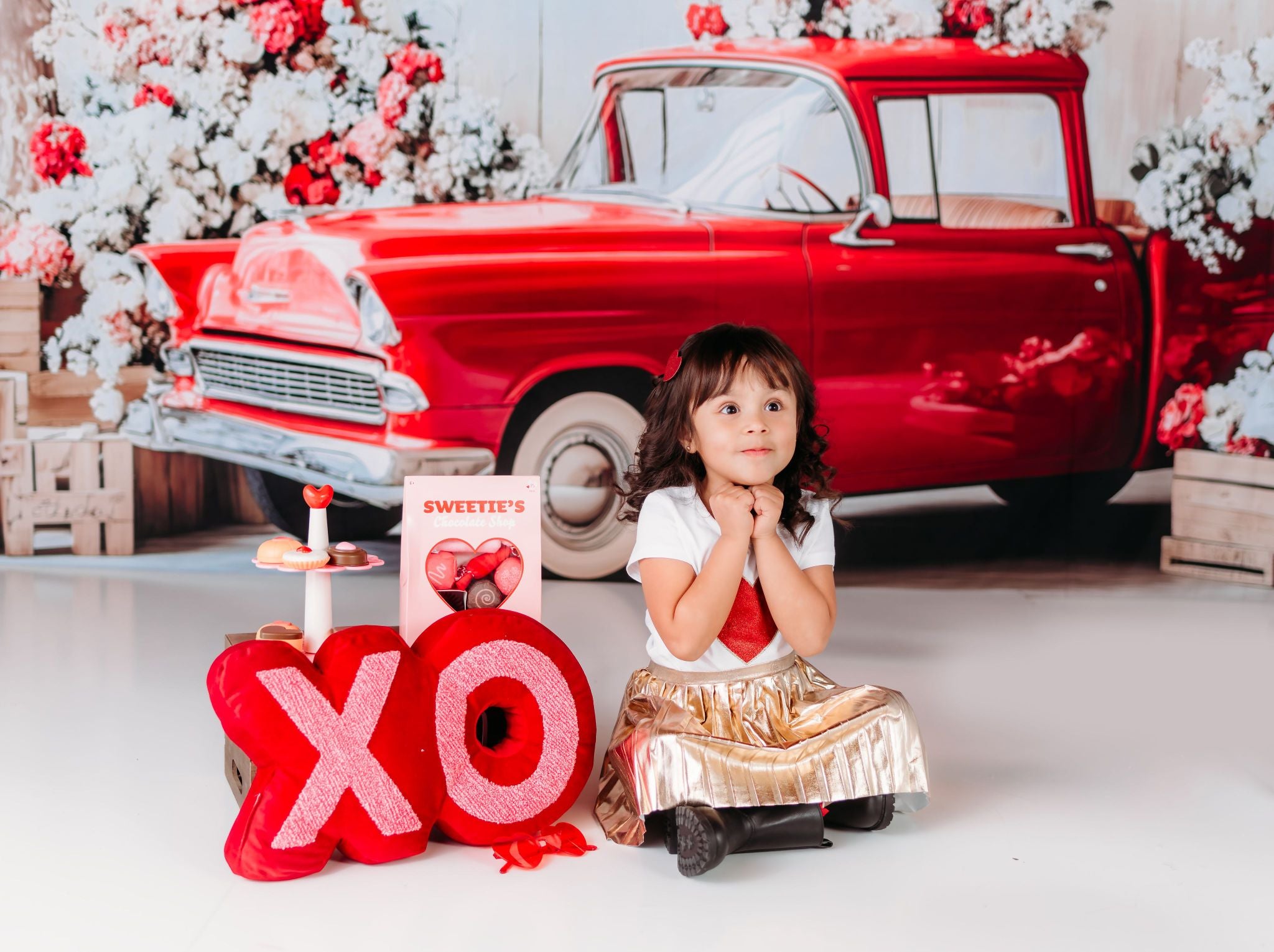 Kate Vintage Valentine’s Day Truck Backdrop Designed by Patty Roberts