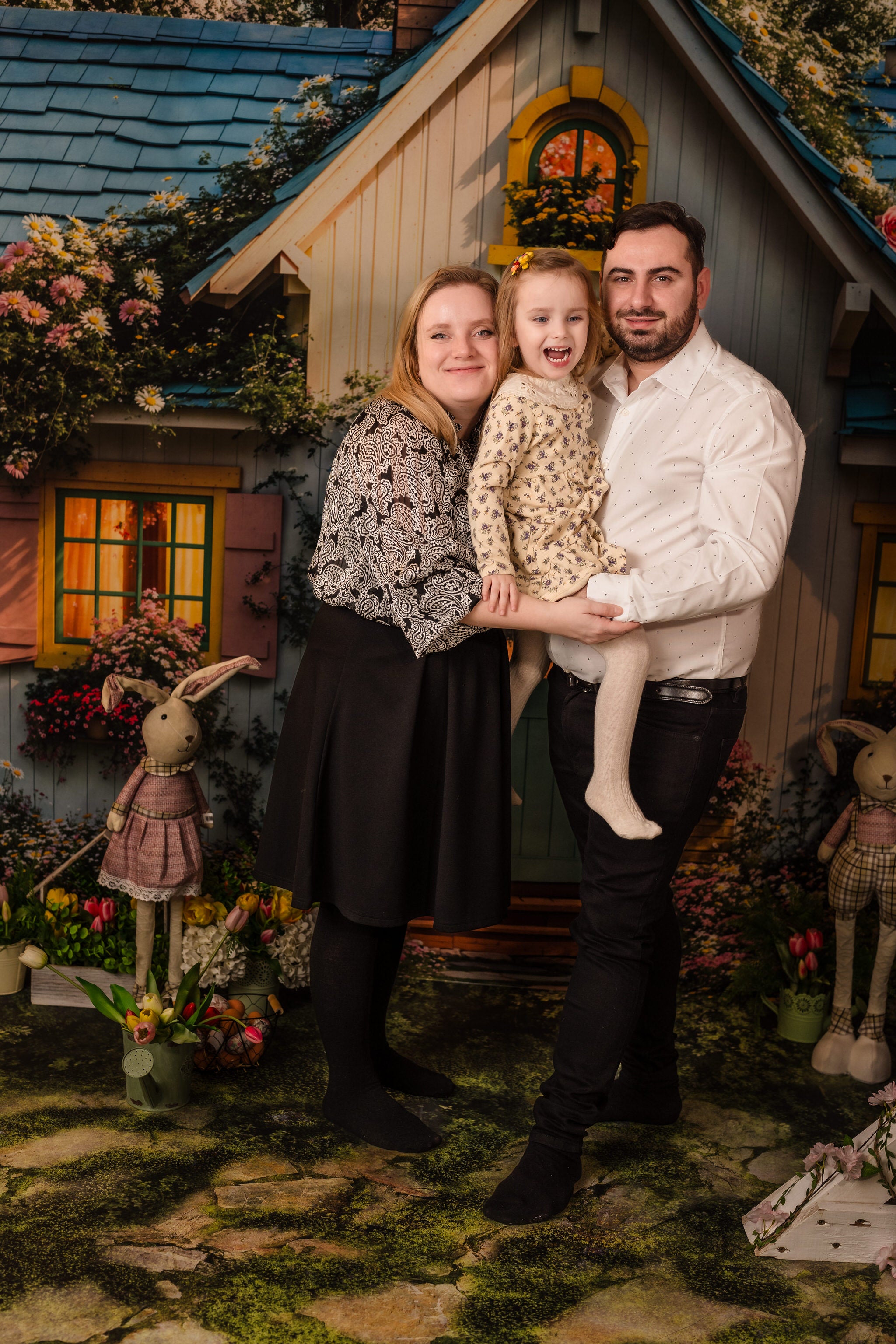 Kate Spring Cottage Floral Backdrop+Garden Pathway Floor Backdrop