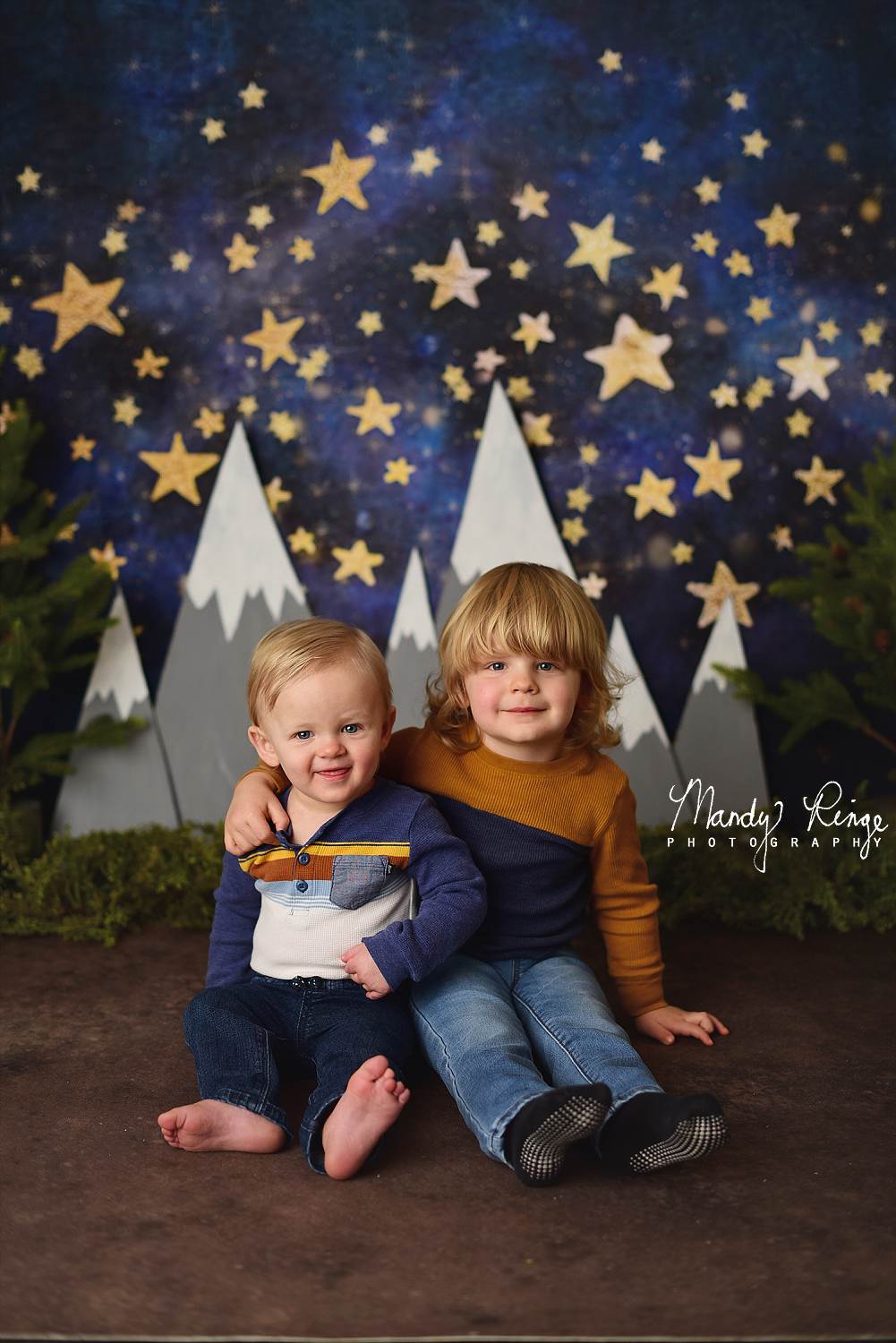 Kate Night Sky with Gold Stars Children Birthday Backdrop for Photography Designed by Mandy Ringe Photography - Kate Backdrop AU