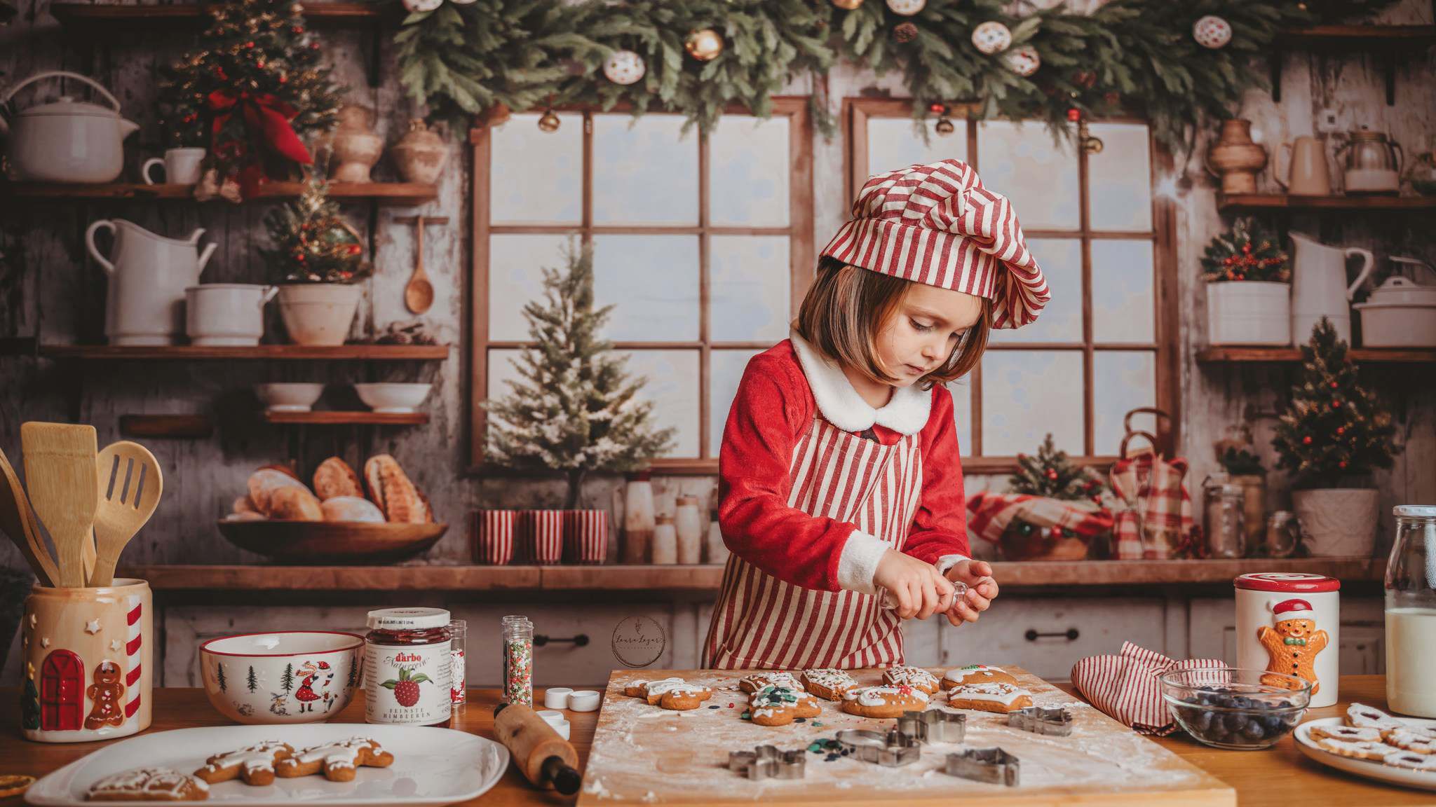 Kate White Christmas Kitchen Backdrop Designed by Emetselch