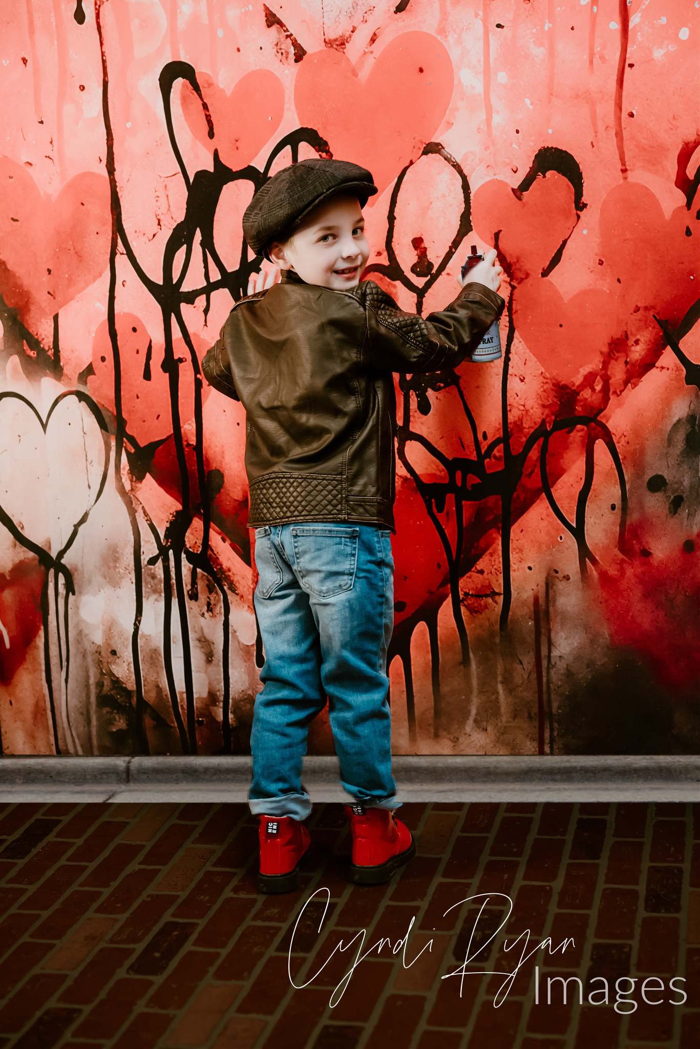 Kate Valentine's Day Ink Hearts Backdrop Designed by Chain Photography