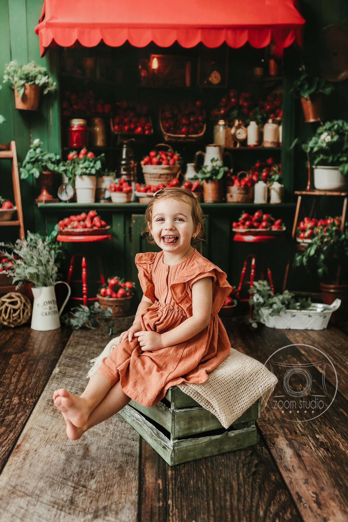 Kate Spring Green Plant Strawberry House Backdrop Designed by Emetselch