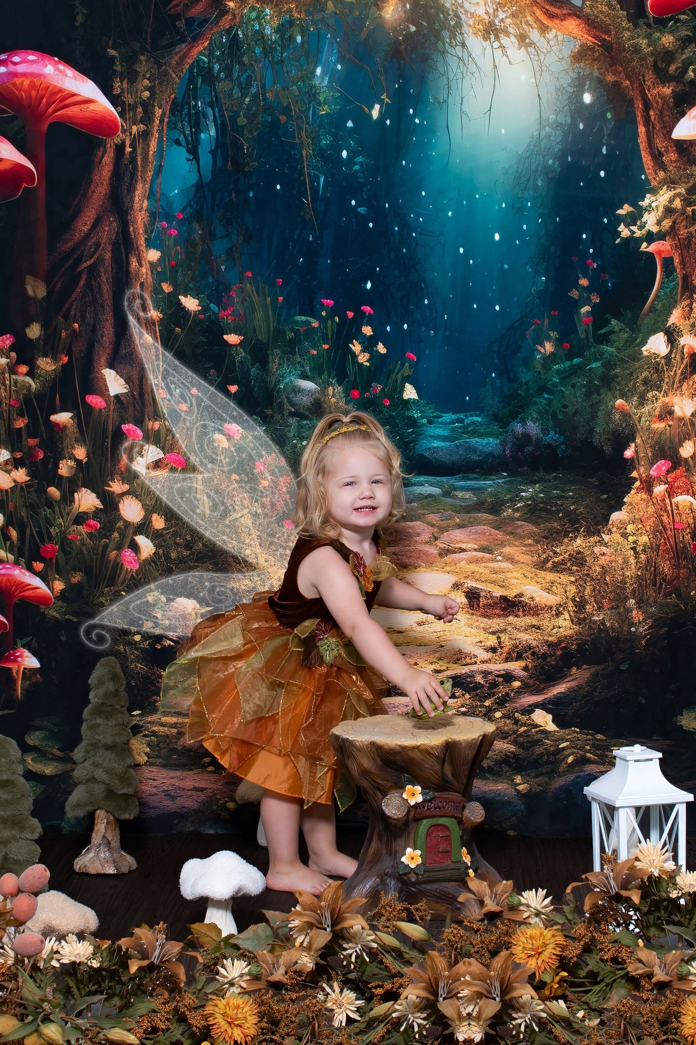 Kate Fantasy Firefly Mushroom Forest Backdrop Designed by Chain Photography