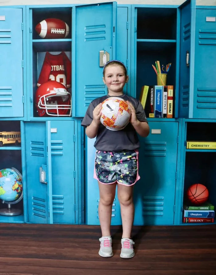 Kate Back to School Blue Locker Backdrop Designed by Emetselch