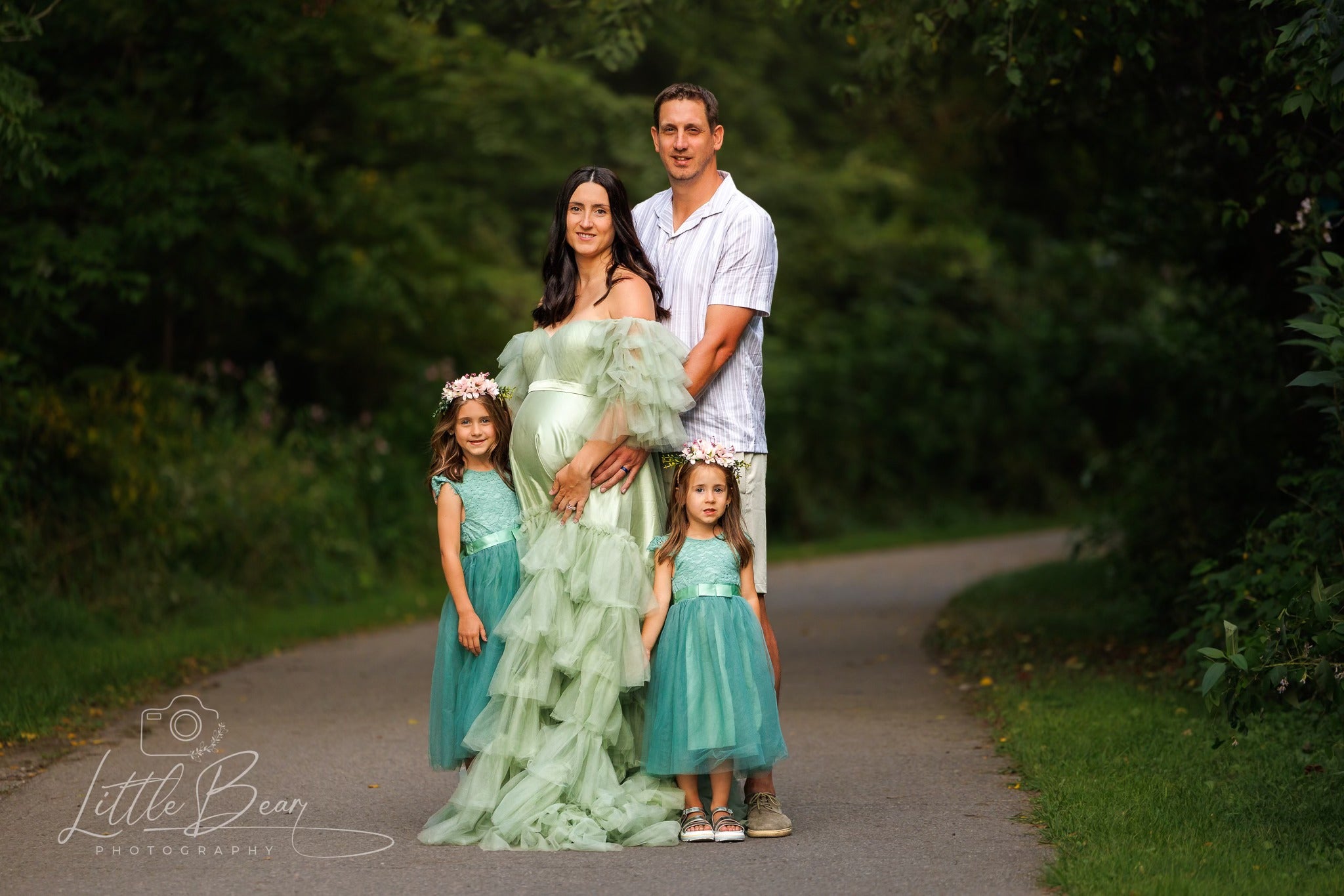 Kate One Shoulder Mesh Mint Green Maternity Photoshoot Dress