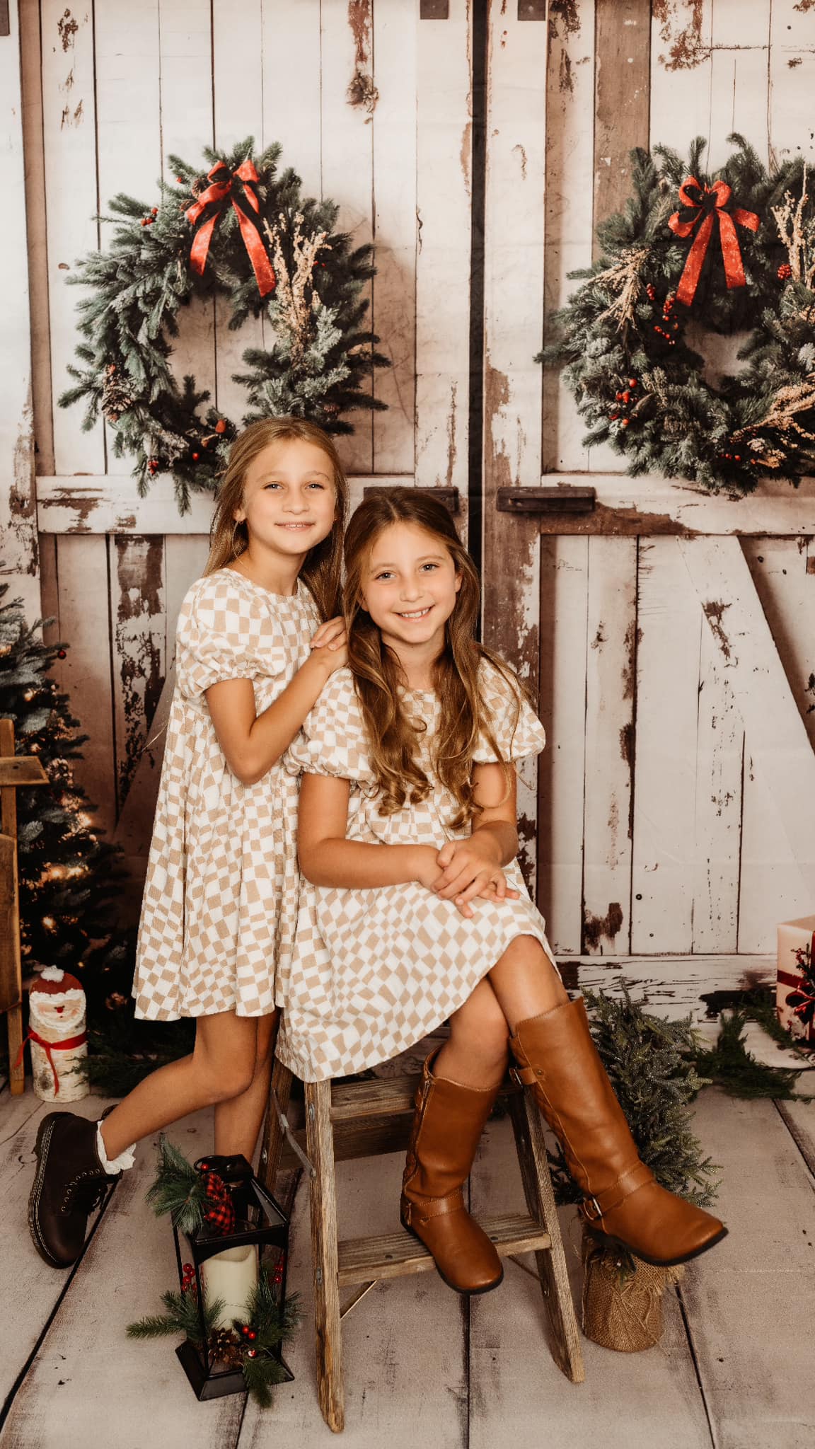 Kate Christmas Backdrop White Shabby Barn Door Designed by Emetselch