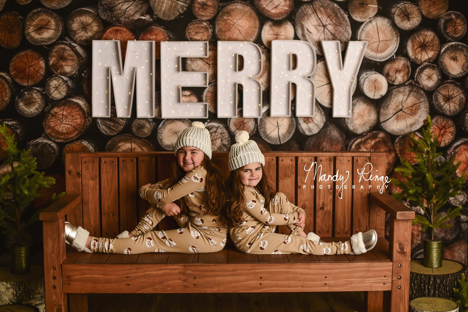 Kate Merry Wood Log Wall Backdrop Designed by Mandy Ringe Photography