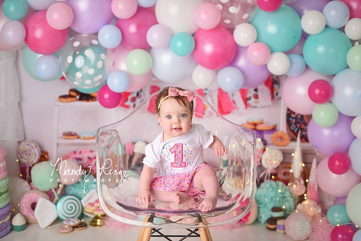 Kate Pink Donut Banners Children Backdrop