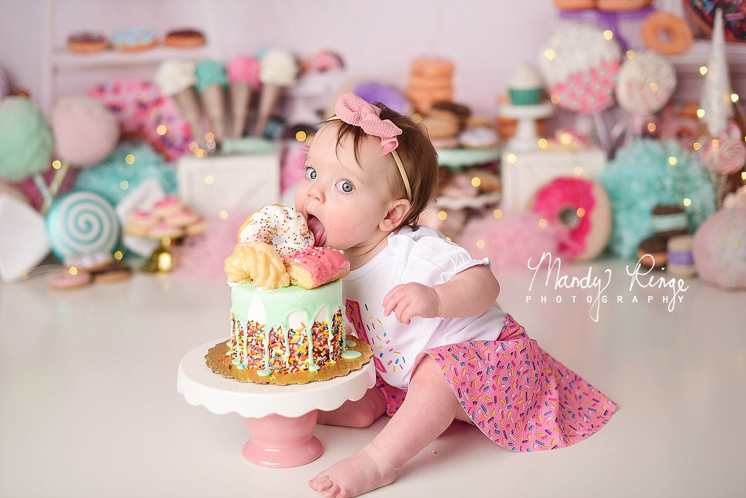 Kate Pink Donut Banners Children Backdrop