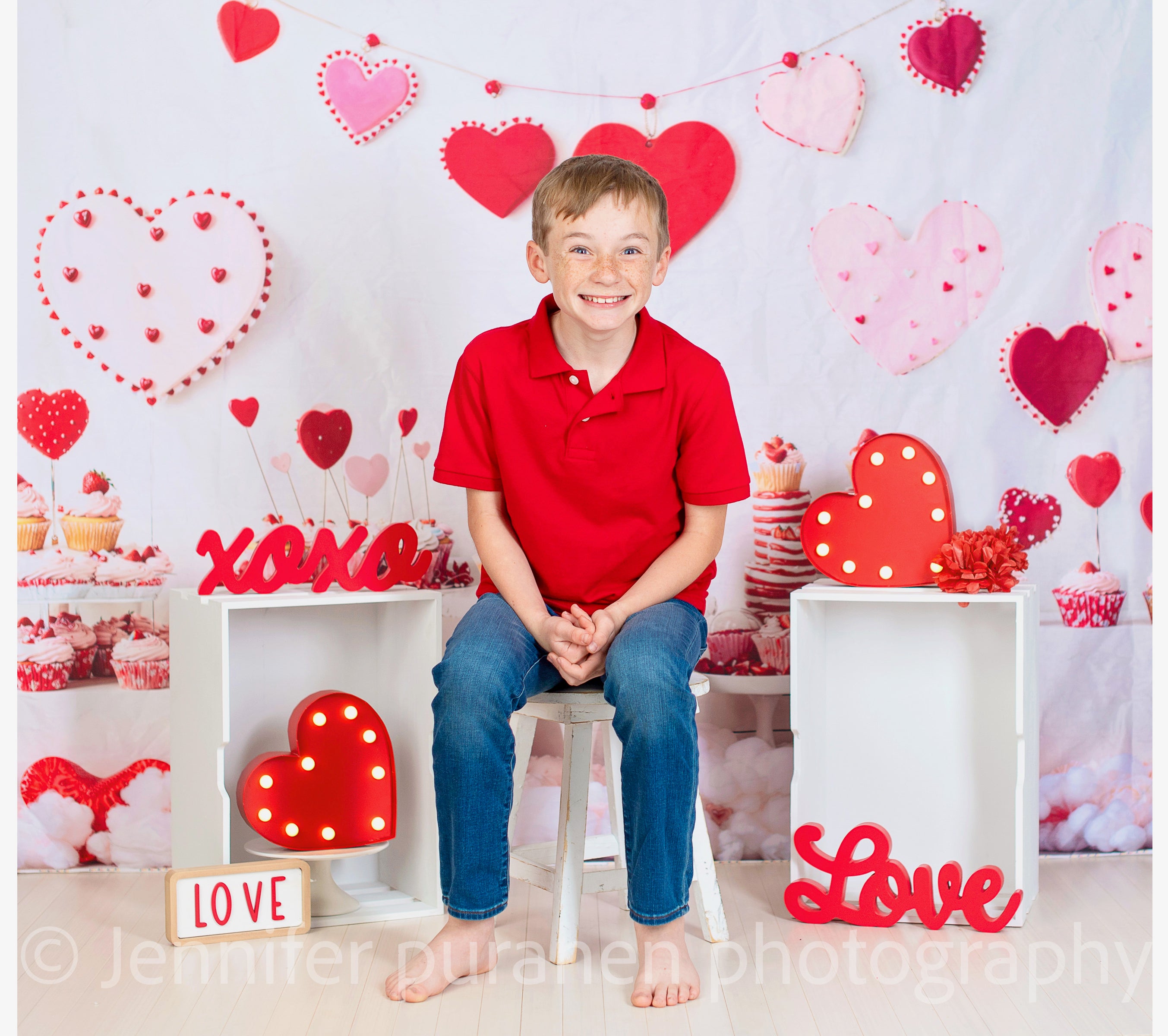 Kate Valentine Heart Cupcake Backdrop Designed by Emetselch