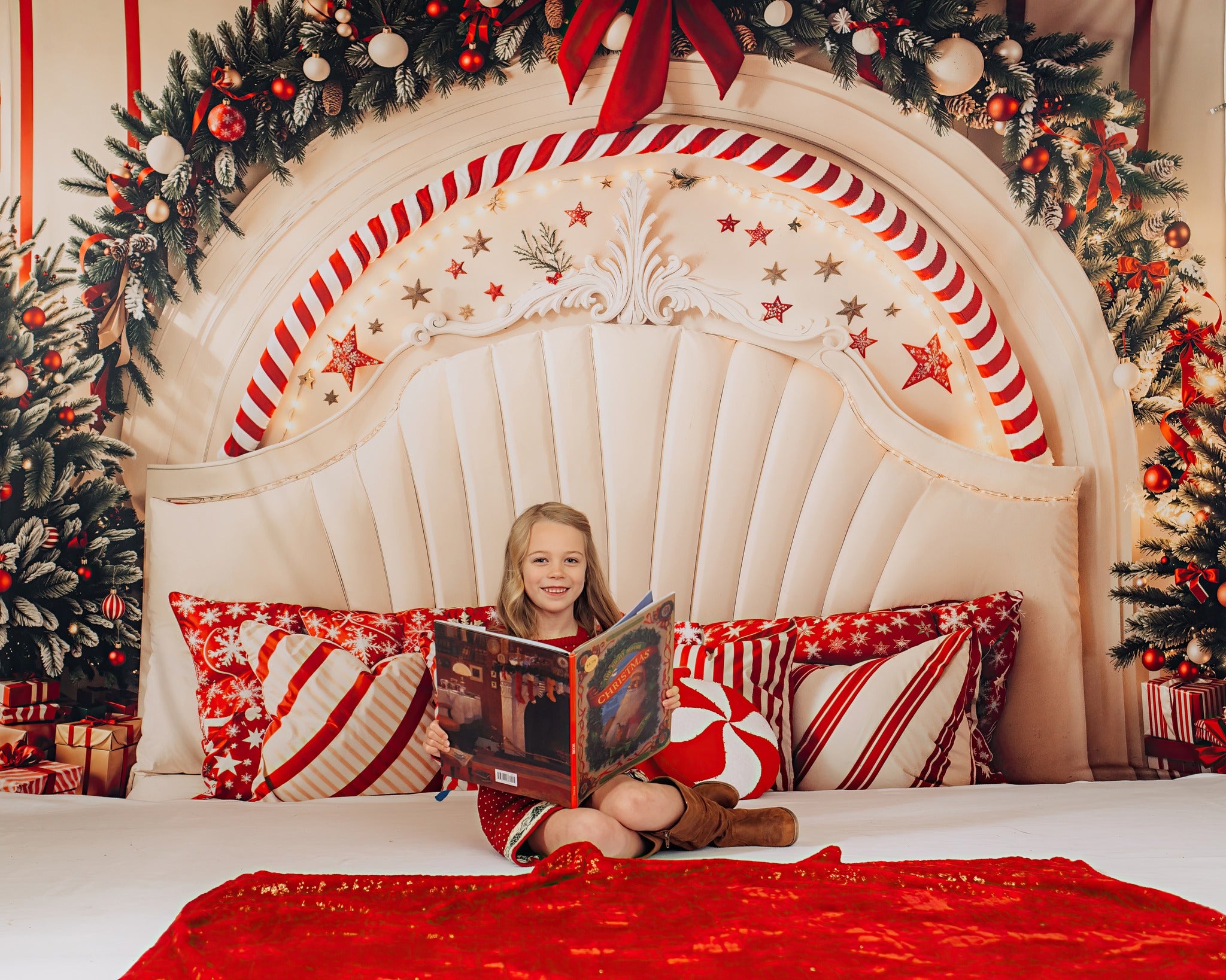 Kate Fleece Christmas Headboard Backdrop Designed by Emetselch