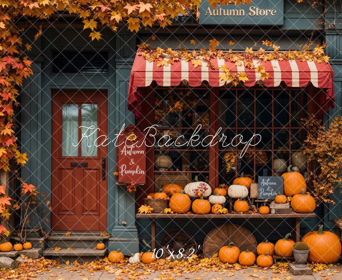 Kate Fall Store Maple Leaf Pumpkin Backdrop Designed by Emetselch