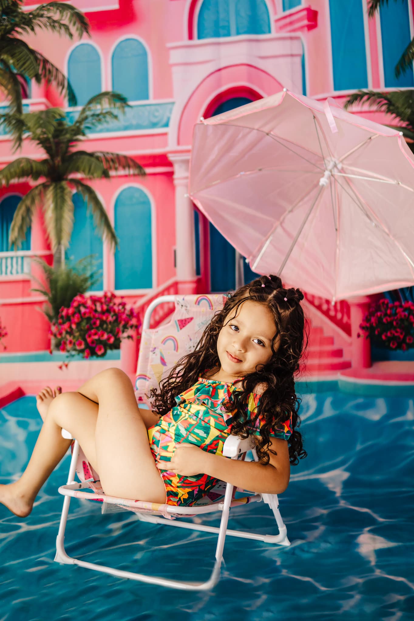 Kate Pink Villa Swimming Pool Backdrop Designed by Ashley Paul