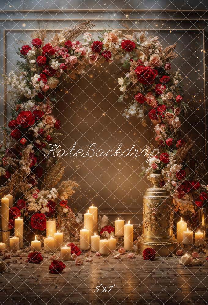 Kate Valentine's Day Flowers Candle Wall Backdrop Designed by Chain Photography