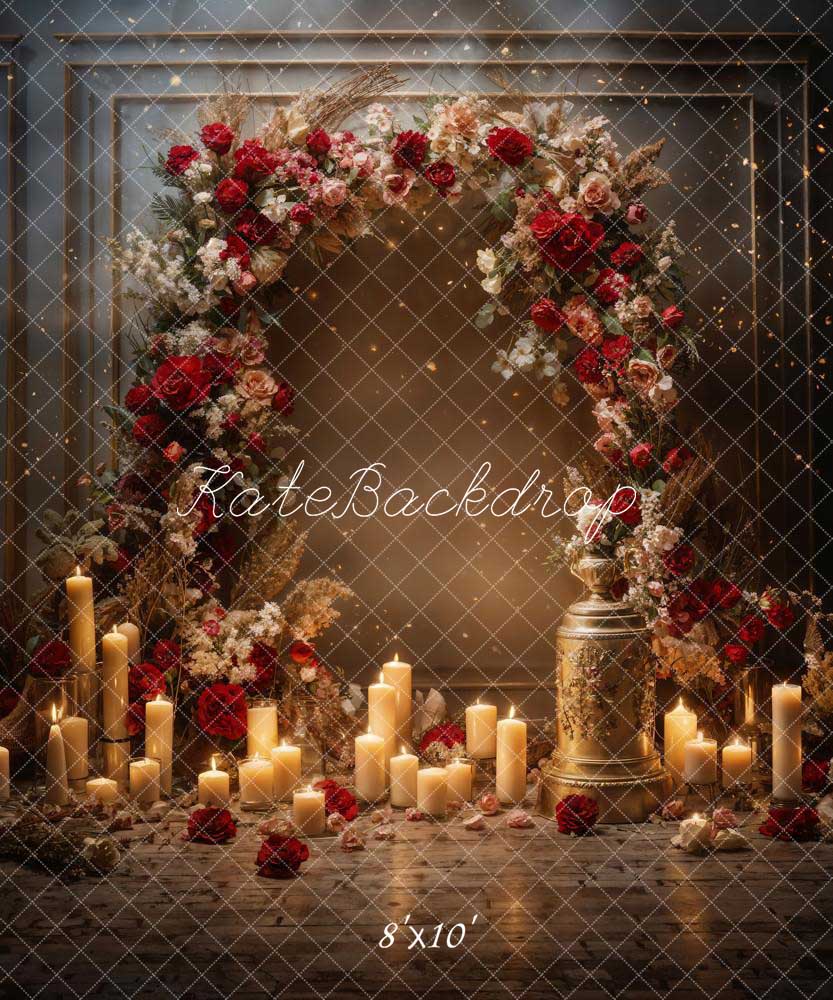 Kate Valentine's Day Flowers Candle Wall Backdrop Designed by Chain Photography