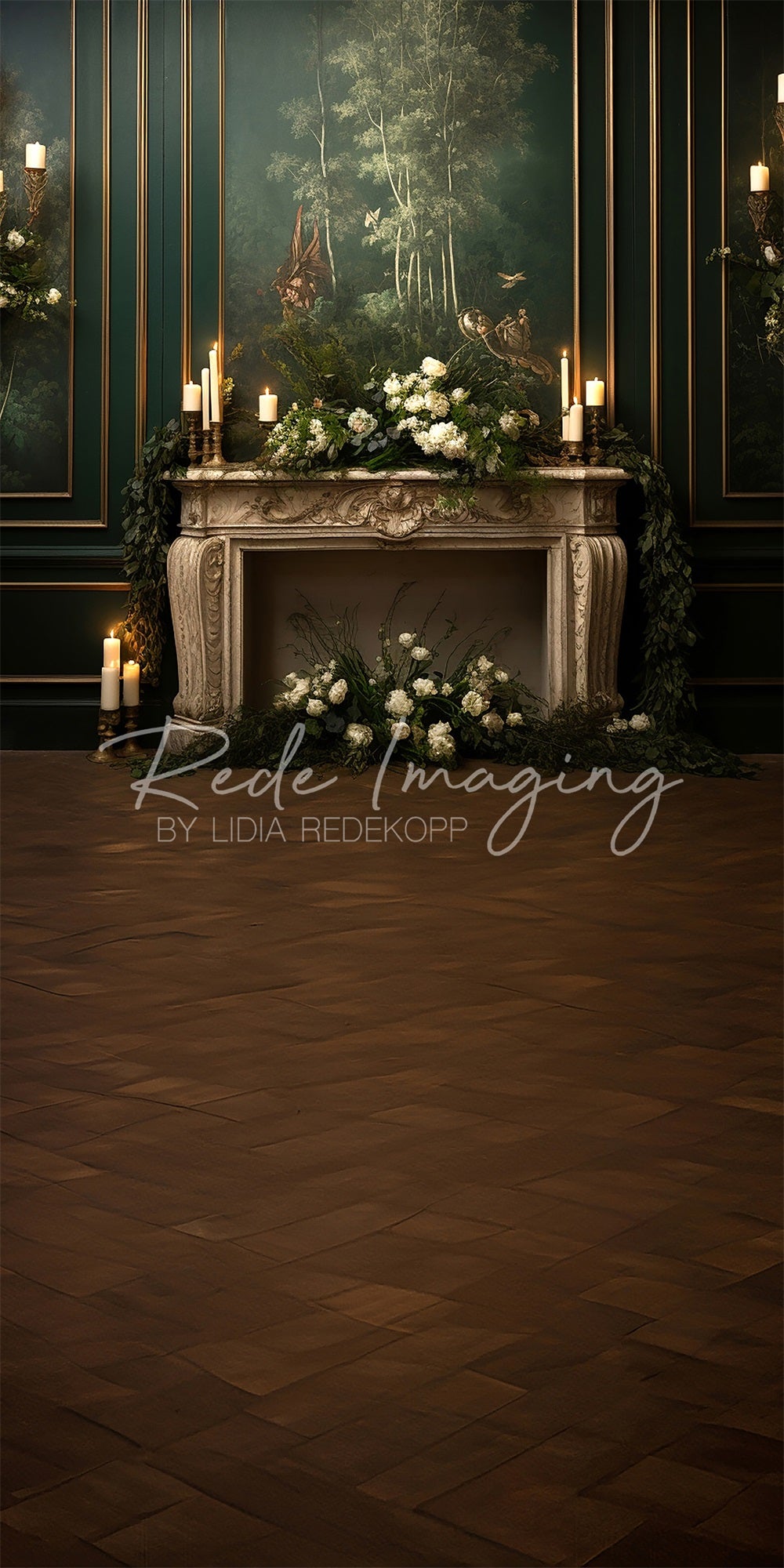 Kate Sweep Gothic Victorian Fireplace Backdrop Designed by Lidia Redekopp