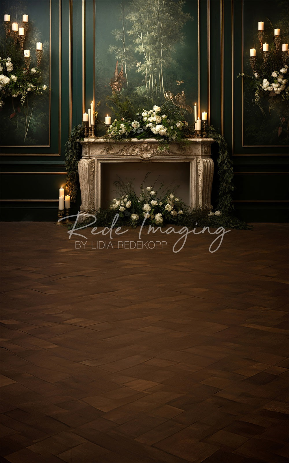 Kate Sweep Gothic Victorian Fireplace Backdrop Designed by Lidia Redekopp