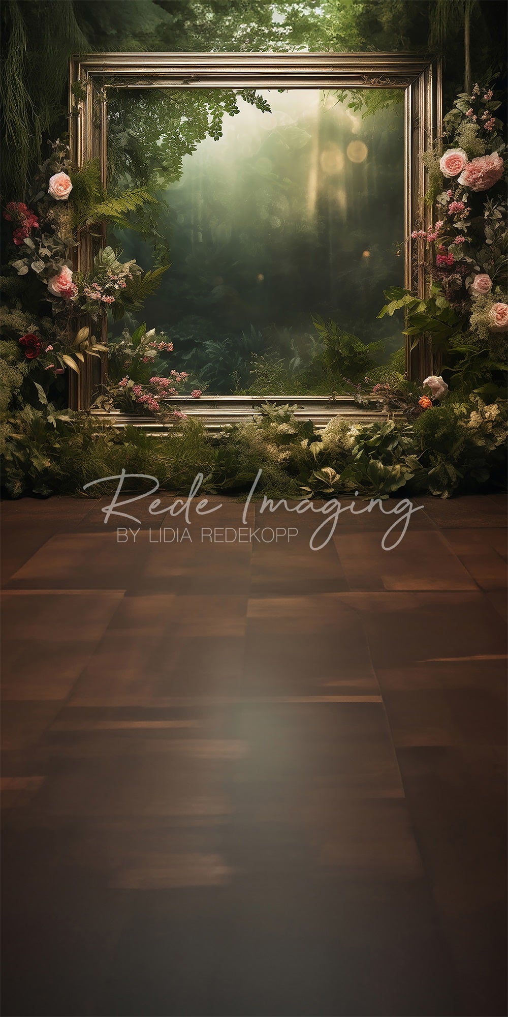 Kate Sweep Spring Green Forest Frame Backdrop Designed by Lidia Redekopp