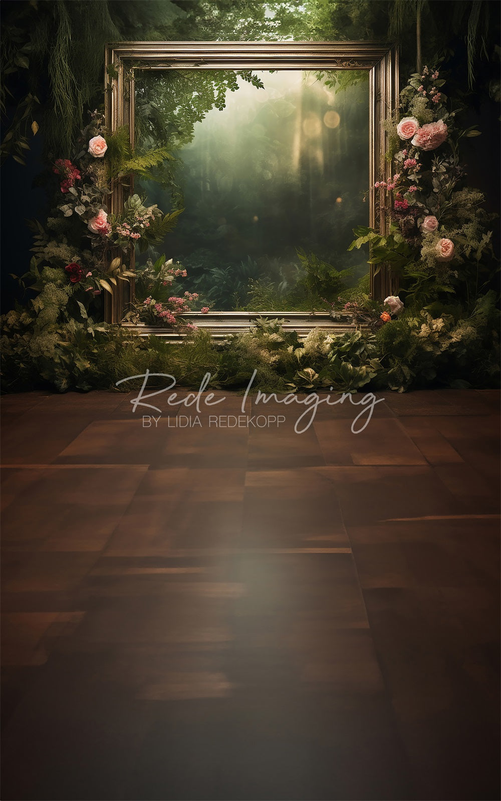 Kate Sweep Spring Green Forest Frame Backdrop Designed by Lidia Redekopp