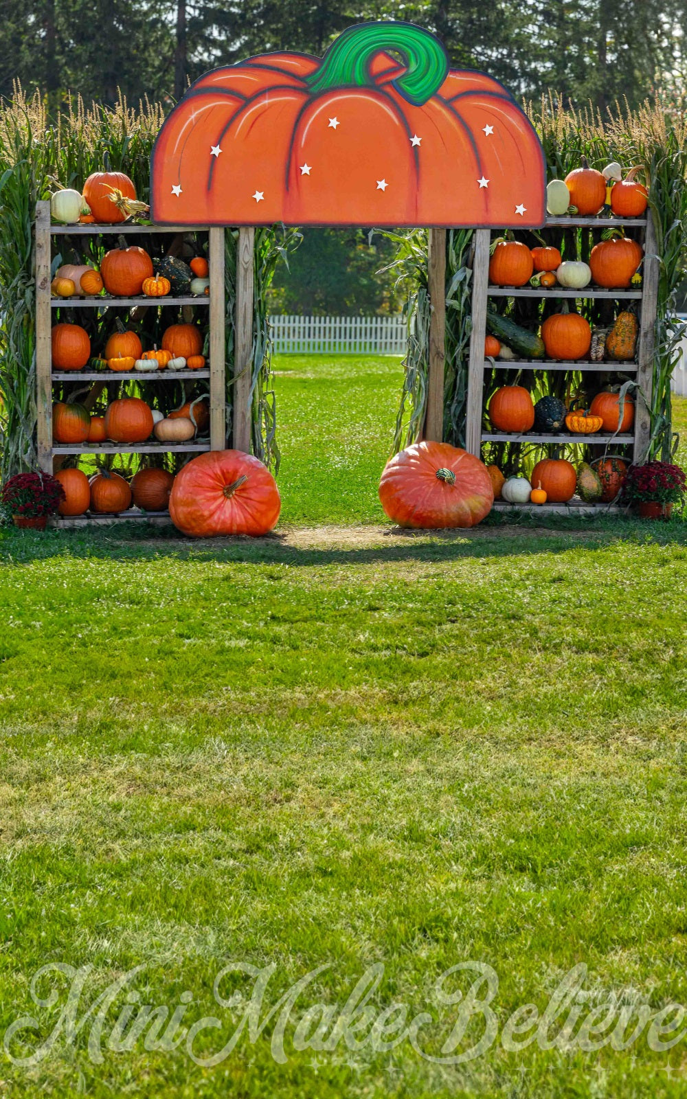 Kate Sweep Pumpkin House Backdrop for Photography Designed by Mini Makebelieve