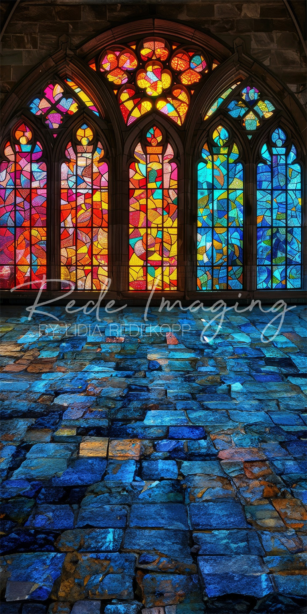 Kate Sweep Stained Glass Window Backdrop Designed by Lidia Redekopp